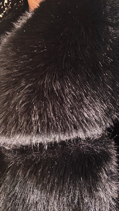 Close-up of black fur texture